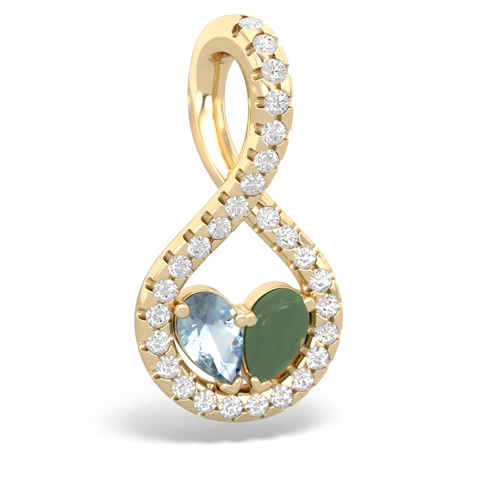 aquamarine-jade pave twist pendant