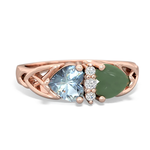 aquamarine-jade celtic ring