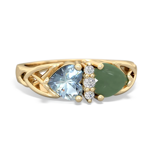 aquamarine-jade celtic ring