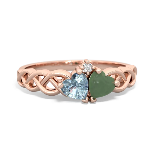aquamarine-jade celtic braid ring