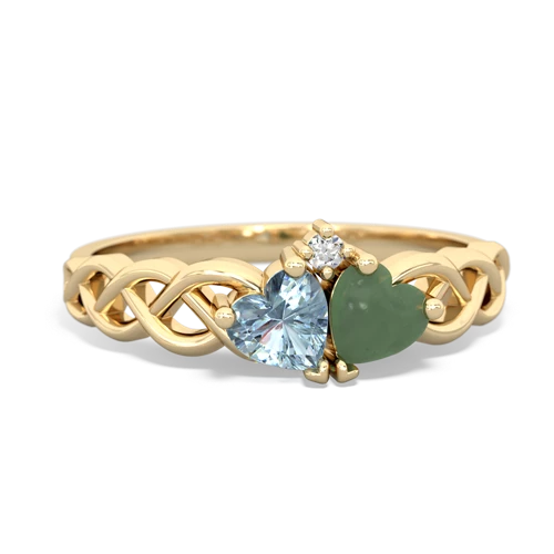 aquamarine-jade celtic braid ring