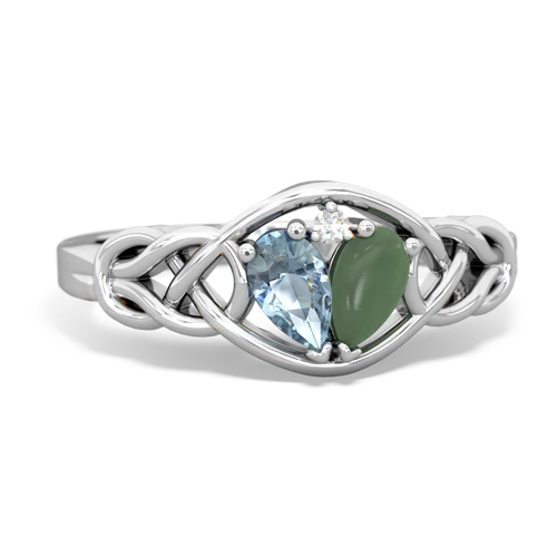 aquamarine-jade celtic knot ring