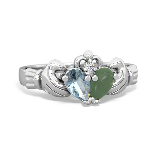 aquamarine-jade claddagh ring