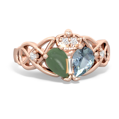 aquamarine-jade claddagh ring