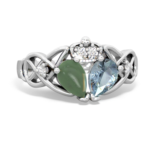 aquamarine-jade claddagh ring