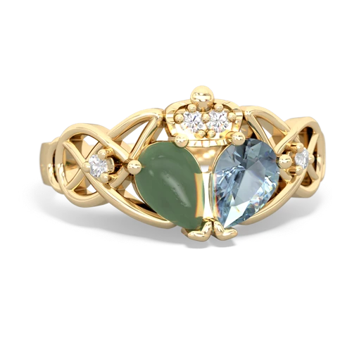 aquamarine-jade claddagh ring