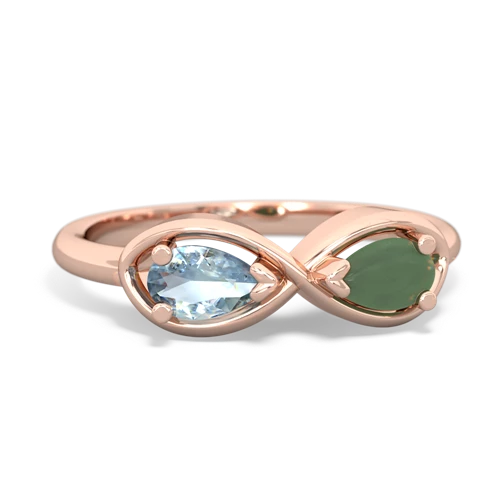 aquamarine-jade infinity ring