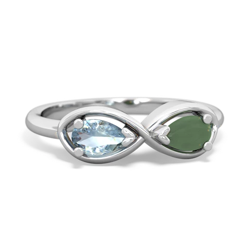 aquamarine-jade infinity ring