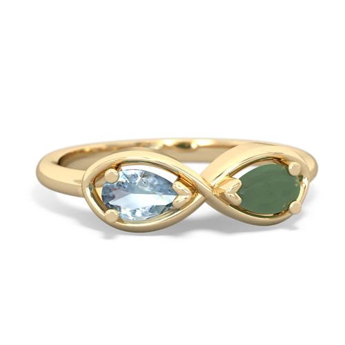 aquamarine-jade infinity ring
