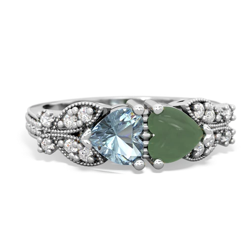 aquamarine-jade keepsake butterfly ring