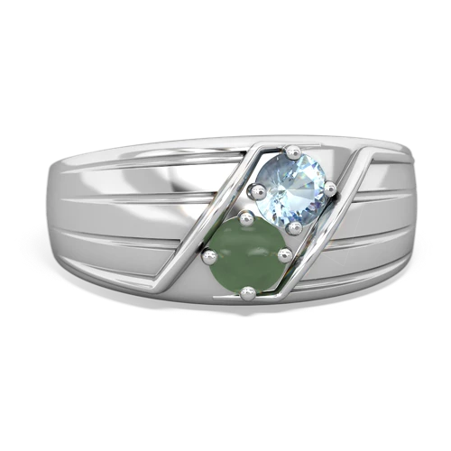 aquamarine-jade mens ring