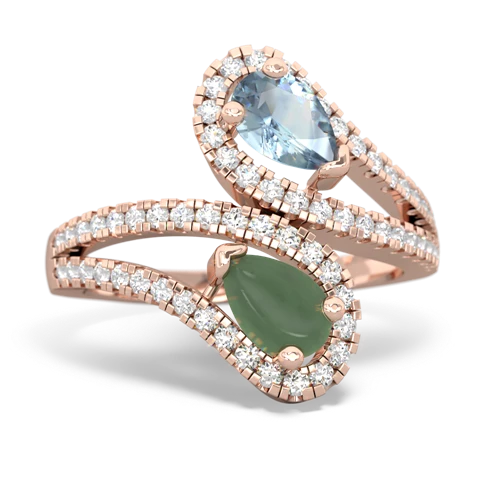 aquamarine-jade pave swirls ring