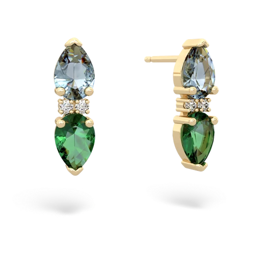 aquamarine-lab emerald bowtie earrings