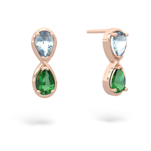 aquamarine-lab emerald infinity earrings