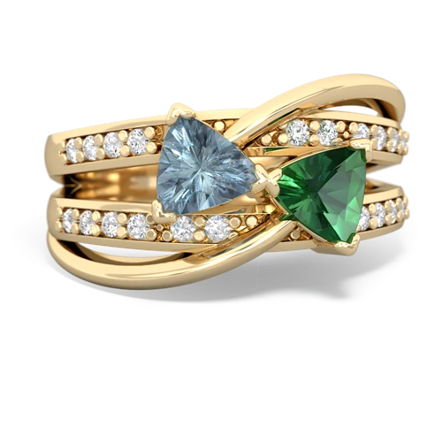 aquamarine-lab emerald couture ring