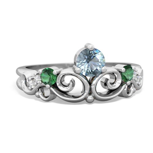 aquamarine-lab emerald crown keepsake ring