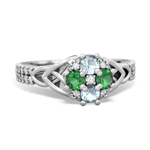 aquamarine-lab emerald engagement ring