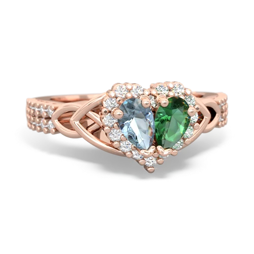 aquamarine-lab emerald keepsake engagement ring