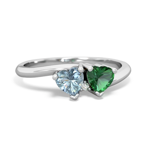 aquamarine-lab emerald sweethearts promise ring
