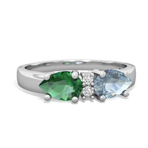 aquamarine-lab emerald timeless ring