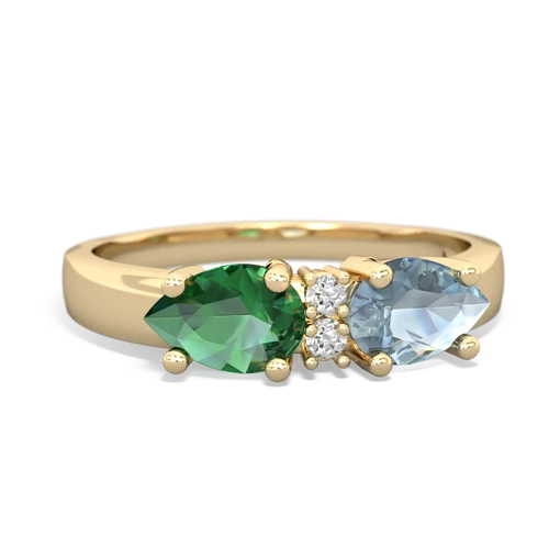 aquamarine-lab emerald timeless ring