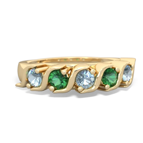 aquamarine-lab emerald timeless ring