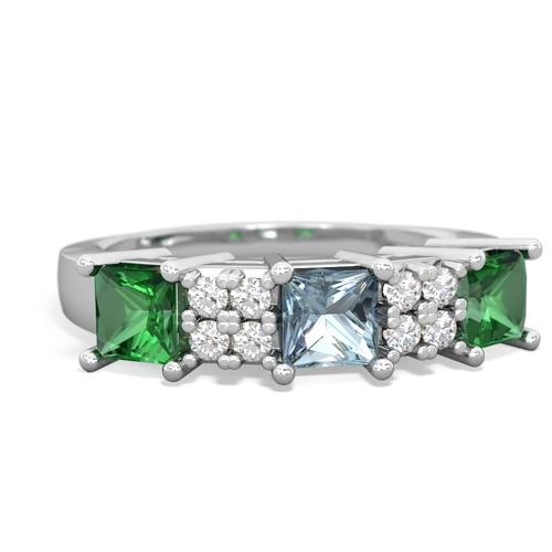 aquamarine-lab emerald timeless ring