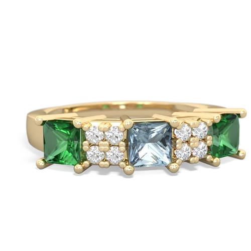 aquamarine-lab emerald timeless ring