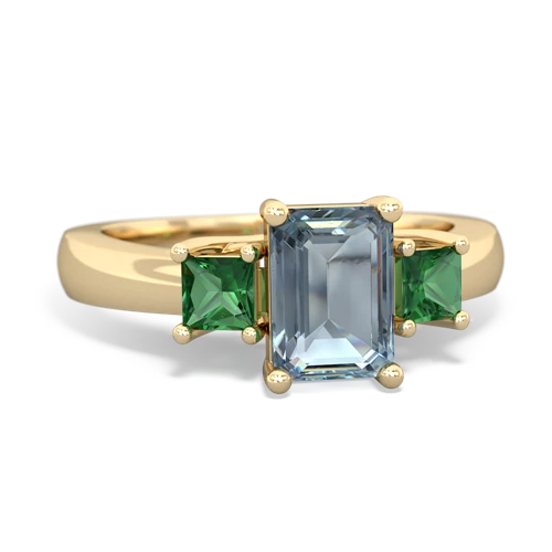 aquamarine-lab emerald timeless ring