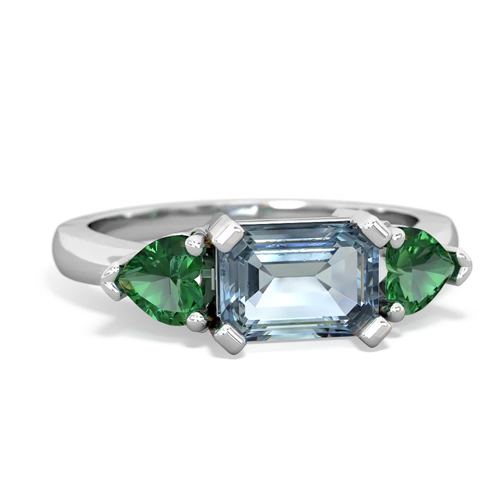 aquamarine-lab emerald timeless ring