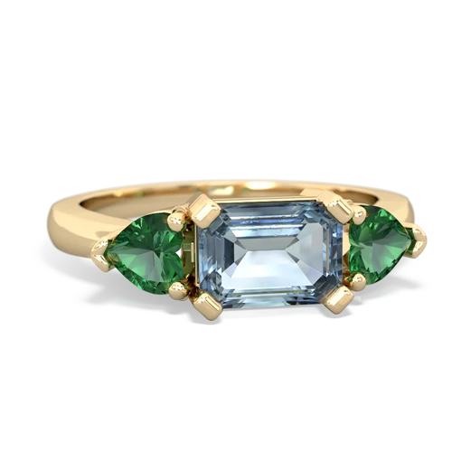 aquamarine-lab emerald timeless ring