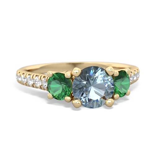 aquamarine-lab emerald trellis pave ring