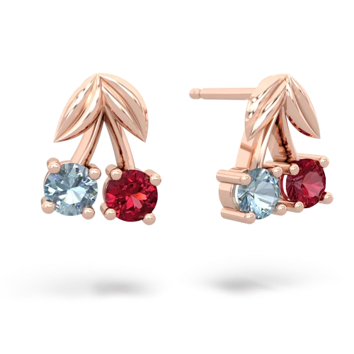 aquamarine-lab ruby cherries earrings