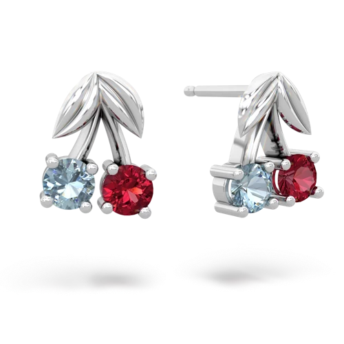 aquamarine-lab ruby cherries earrings
