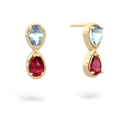 aquamarine-lab ruby infinity earrings