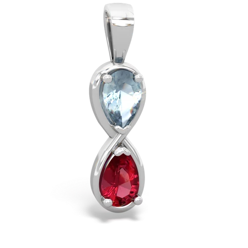 aquamarine-lab ruby infinity pendant