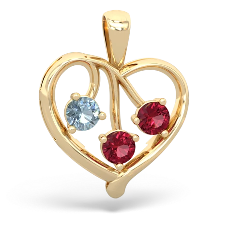 aquamarine-lab ruby love heart pendant