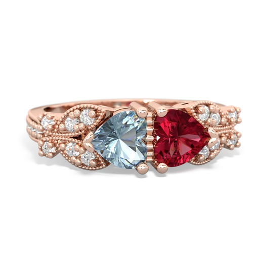 aquamarine-lab ruby keepsake butterfly ring