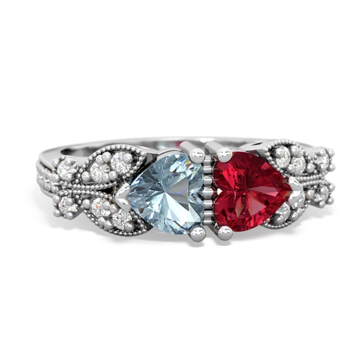 aquamarine-lab ruby keepsake butterfly ring