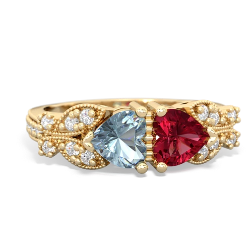 aquamarine-lab ruby keepsake butterfly ring