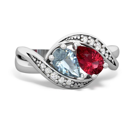 aquamarine-lab ruby keepsake curls ring