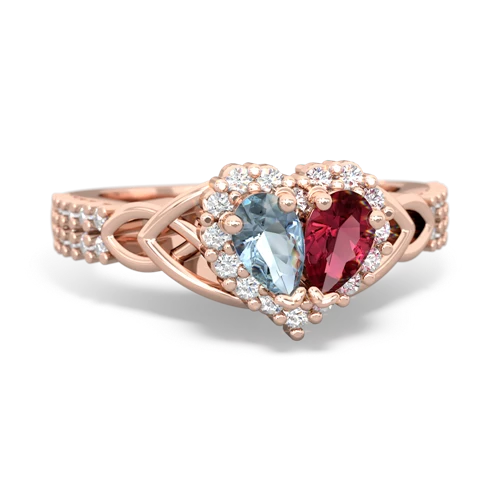 aquamarine-lab ruby keepsake engagement ring