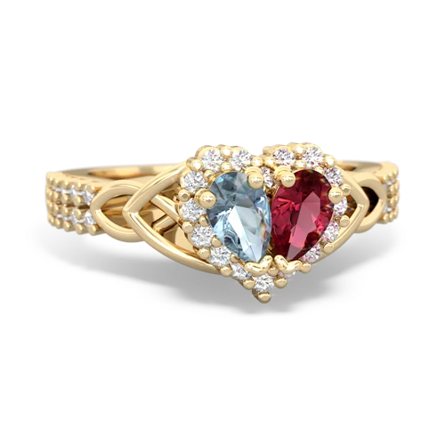 aquamarine-lab ruby keepsake engagement ring