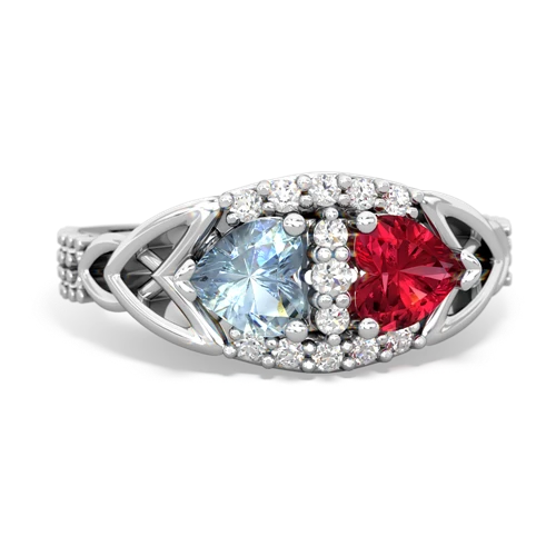 aquamarine-lab ruby keepsake engagement ring