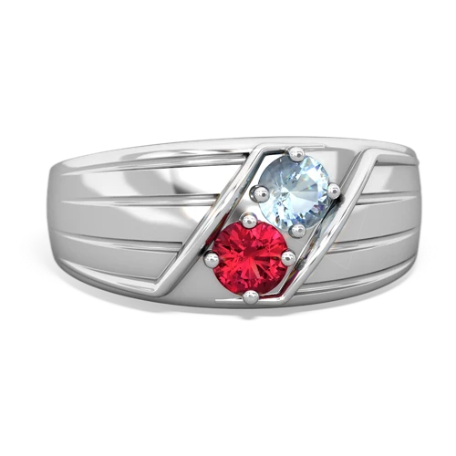 aquamarine-lab ruby mens ring