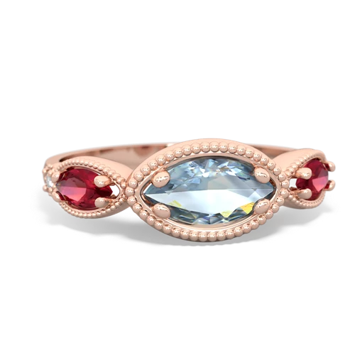 aquamarine-lab ruby milgrain marquise ring