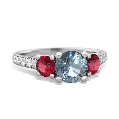 aquamarine-lab ruby trellis pave ring