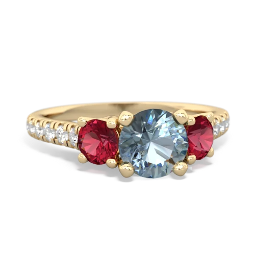 aquamarine-lab ruby trellis pave ring