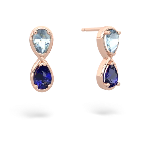 aquamarine-lab sapphire infinity earrings