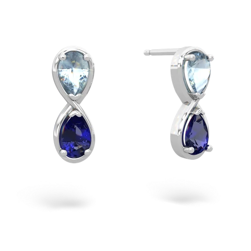 aquamarine-lab sapphire infinity earrings